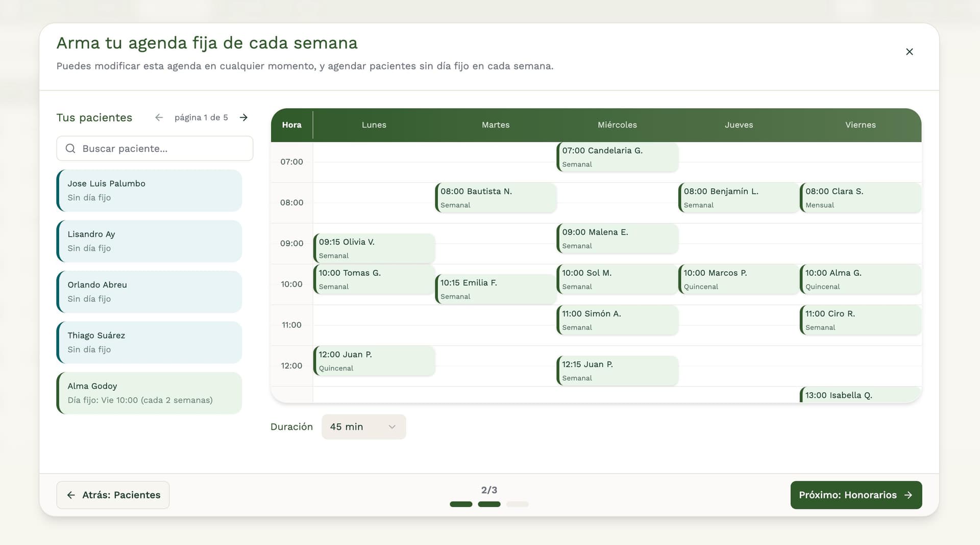 Agenda fija